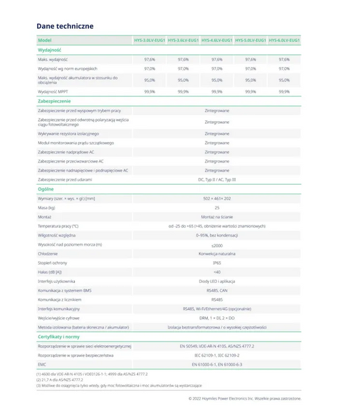 Гибридный инвертор HOYMILES HYS-6.0LV-EUG1 (однофазный) HYS-6.0LV-EUG1 фото