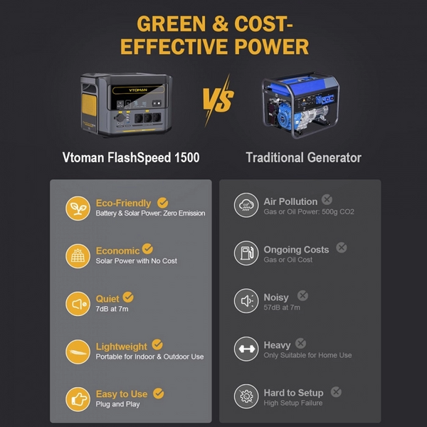 Портативная электростанция VTOMAN FlashSpeed ​​1500 LiFePO4 1548 Вт&middot;ч VTOMAN FlashSpeed ​​​​1500 фото